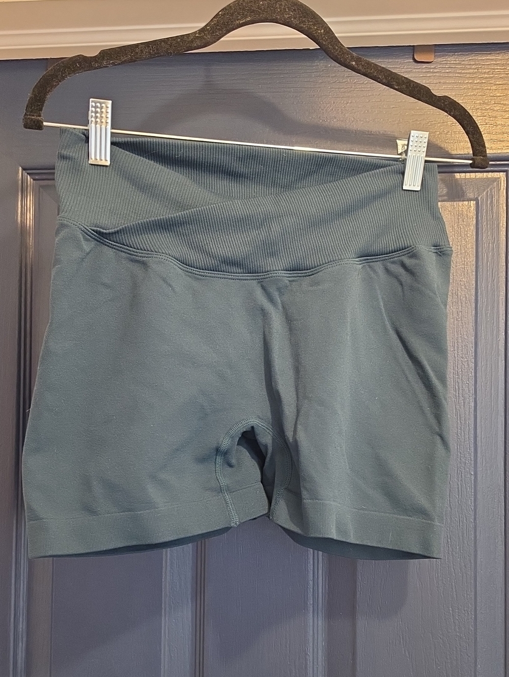 High-Rise Women's Bike Shorts in Dusty Teal